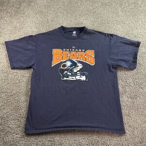 Chicago Bears Shirt Mens Extra Large Blue Orange Print Short Sleeve NFL Football